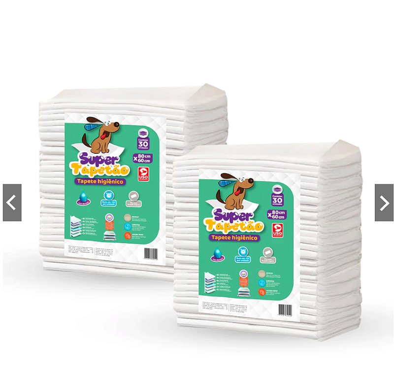 Tapete Higiênico Cachorro Cães Pet 80x60 - Kit 60 Unidades