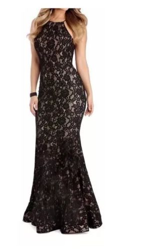 Title> Vestido Longo Preto Sereia Frente Renda Festa Madrinha