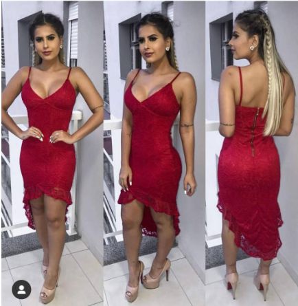 Vestido curto Casual Blogueira Festa madrinha formatura calda