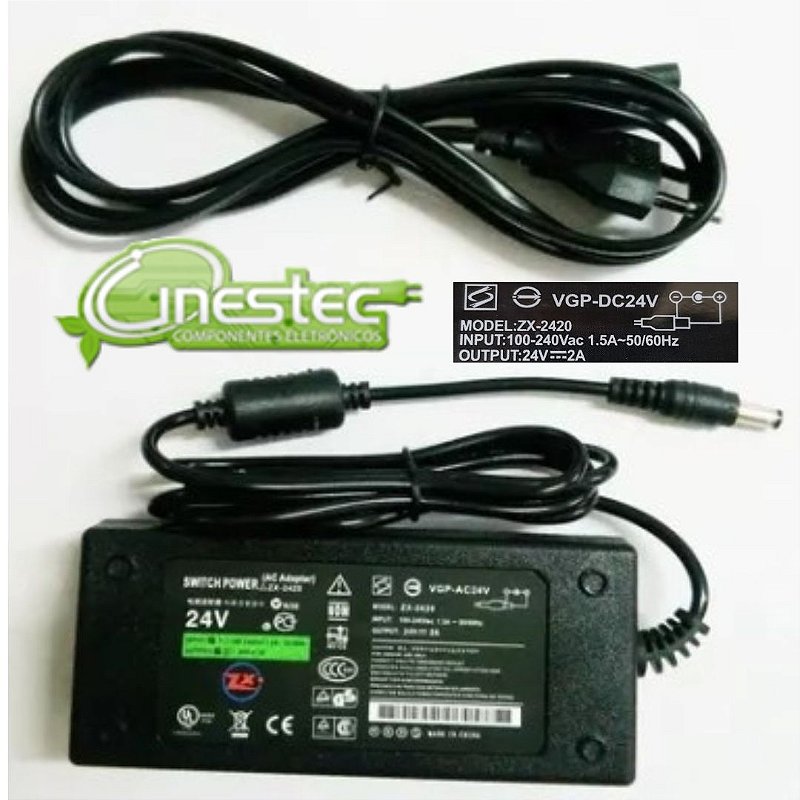 FONTE 24V x 2A P4 C CHAVEADA DE MESA - CINESTEC