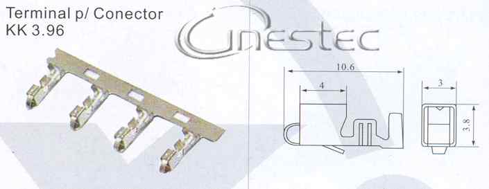 TERMINAL PARA KK GRANDE CH3.96 - CADA 10 PECAS OFERTA - CINESTEC