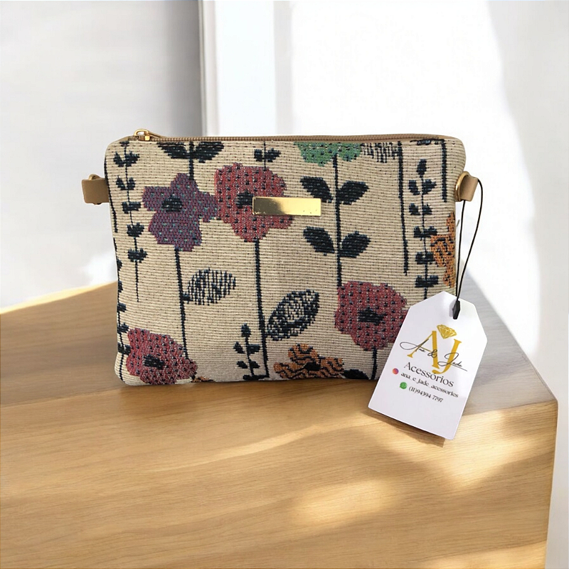 Bolsa Carteira Floral Estampa Delicada