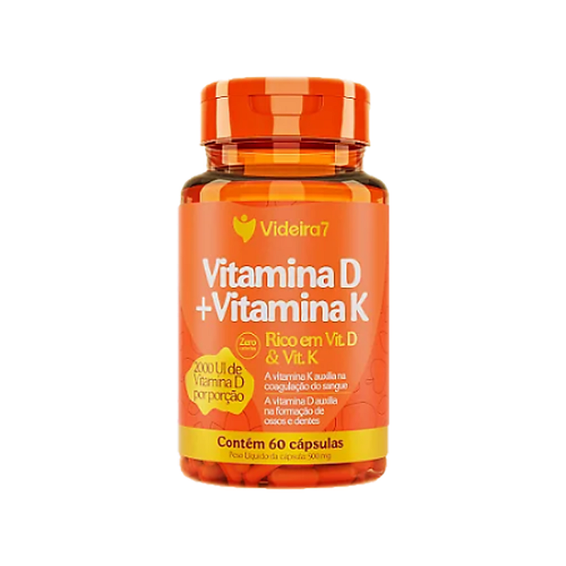 Vitamina D + Vitamina K 2000ui 60 Cápsulas Videira7