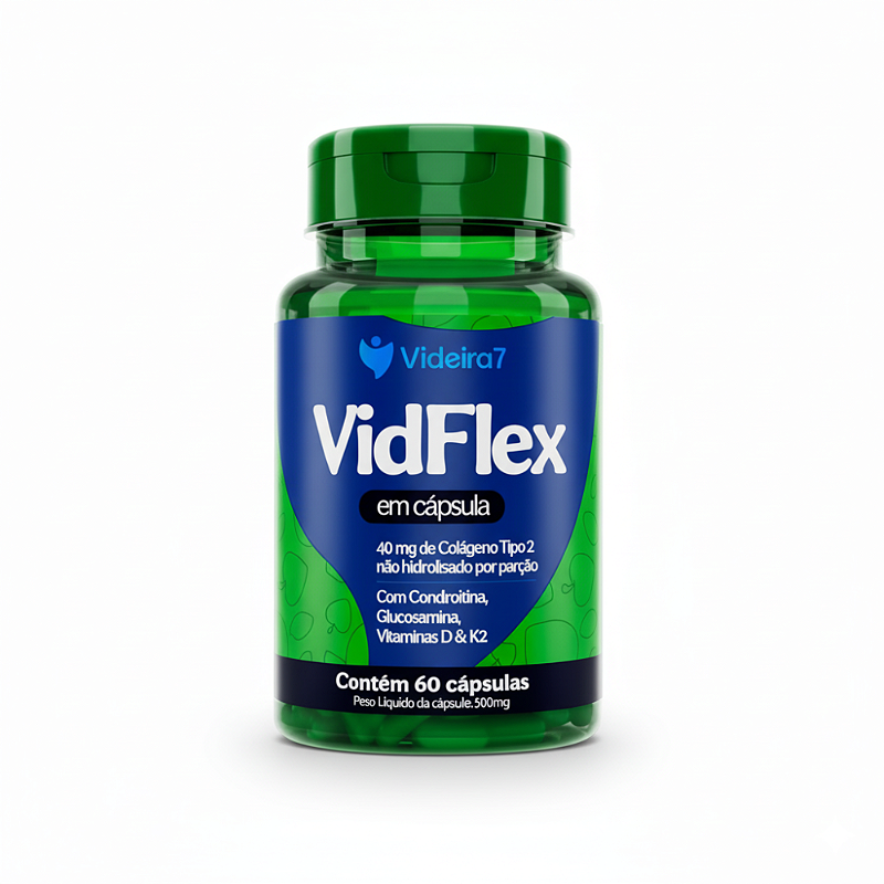 Colágeno Tipo 2 + Glucosamina e Condroitina 60 Cápsulas | Articulações VidFlex