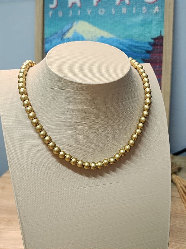 Colar Elegance | Pérolas Foscas Douradas