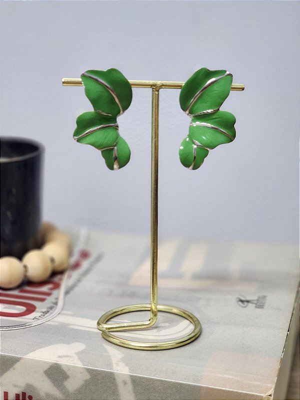 Brinco Folha Verde Essence | Prata