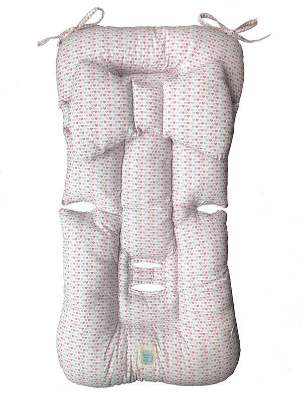 Protetor de Carrinho Clouds + Almofada - Hearts