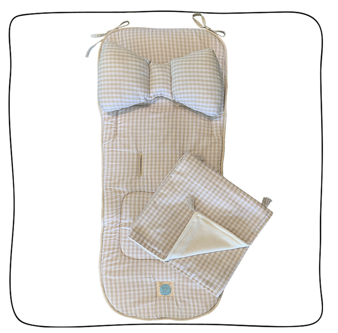 Pack Protetor de Carrinho II Vies + Manta - Vichy Cru