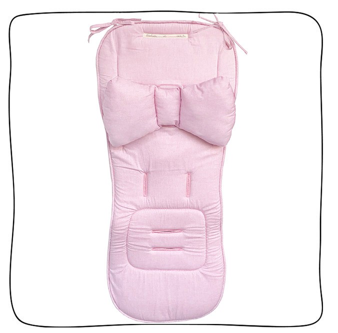 Protetor de carrinho II Viés + Almofada - Rosa Mescla