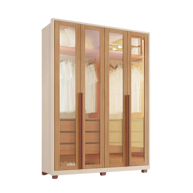 ROUPEIRO REFLECTA 04 PORTAS OFF WHITE / FREIJO
