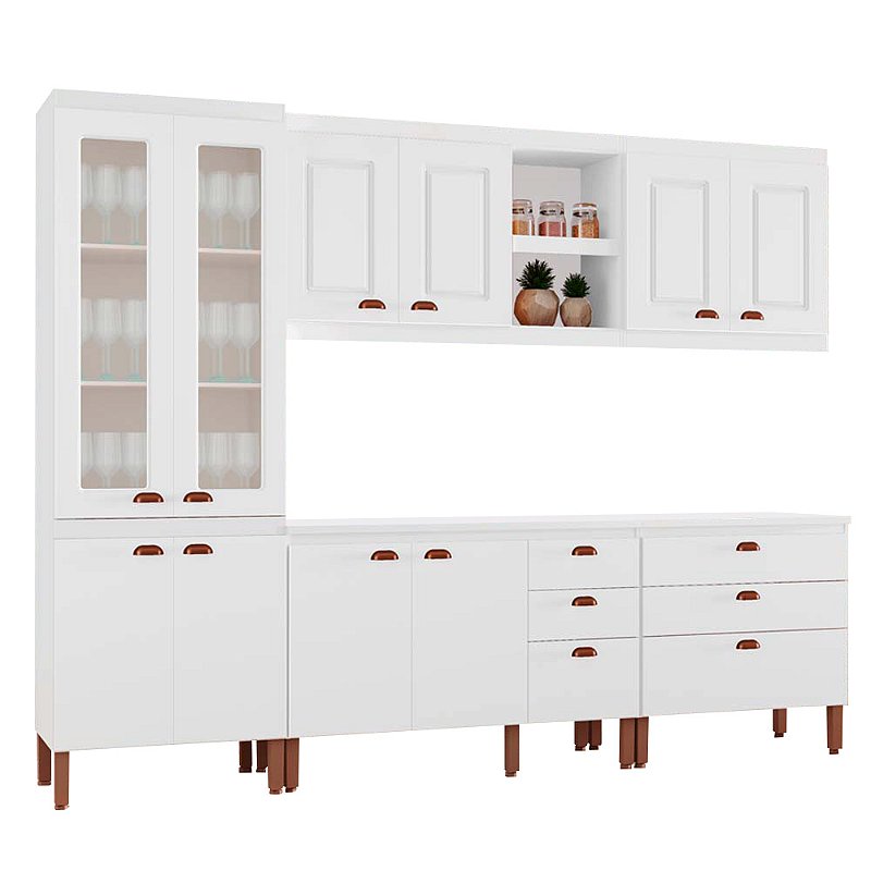 Cozinha Jessica New Completa Branco/Branco