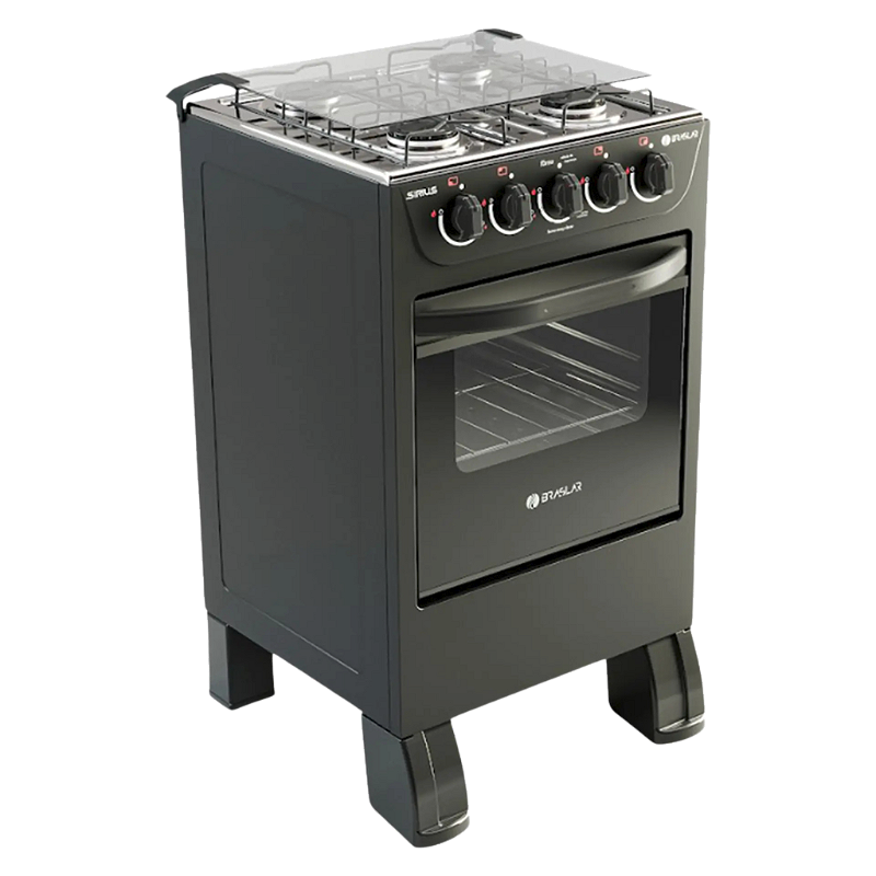 Fogao 04 Bocas Sirius Braslar Preto