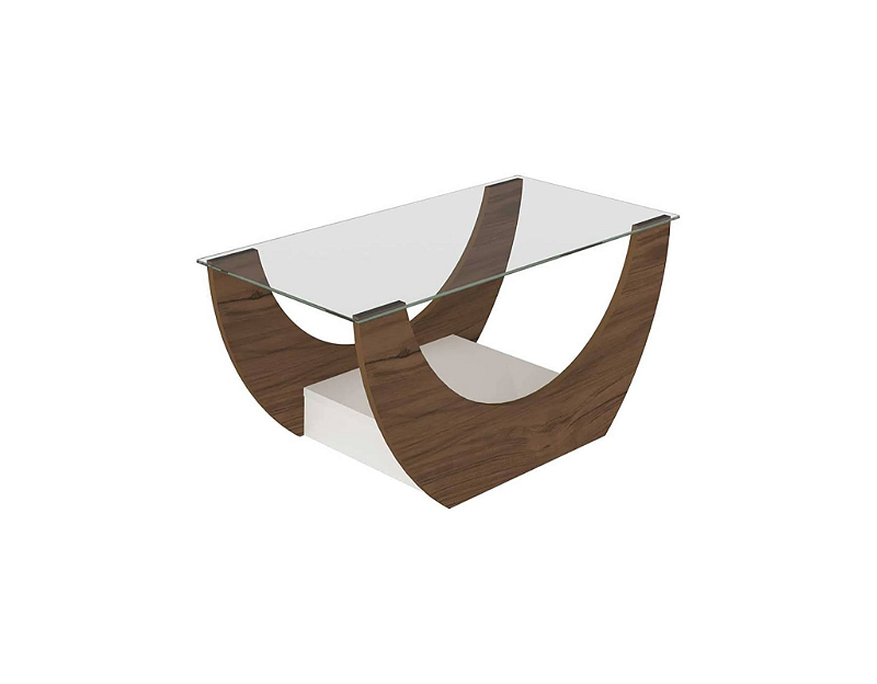 Mesa De Centro Onda Cor Amendoa/Off White