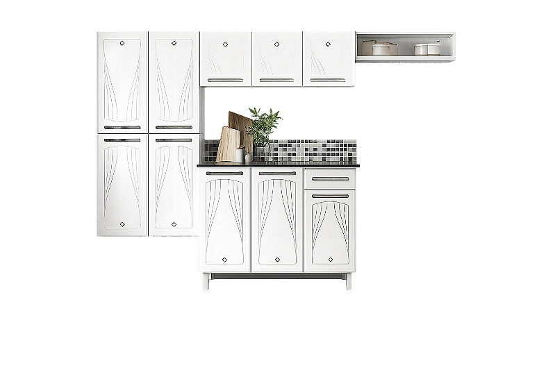Cozinha Cristal Compacta 25 Smart Com Balcao 1Gv - Branca