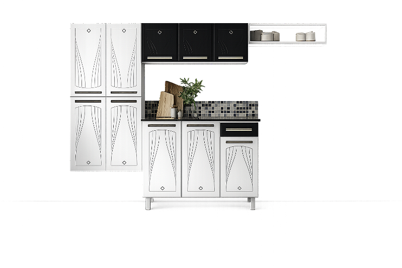 Cozinha Cristal Compacta 25 Smart Com Balcao 1Gv - Preto