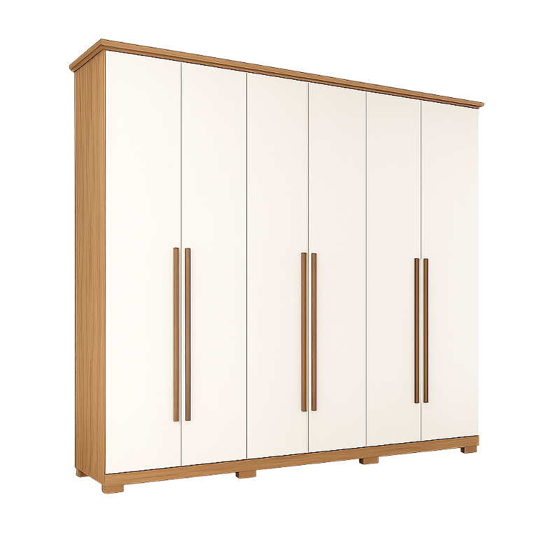 Roupeiro Leblon 06 Portas Nature /Off White