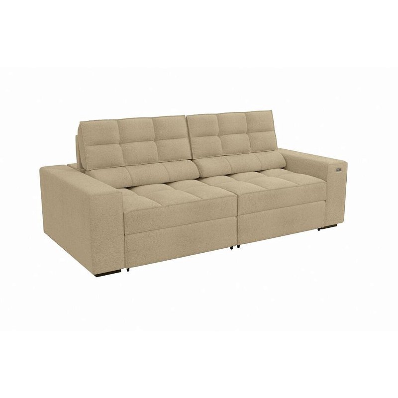 Estofado Retratil E Reclinavel Deluxe Boucle Bege