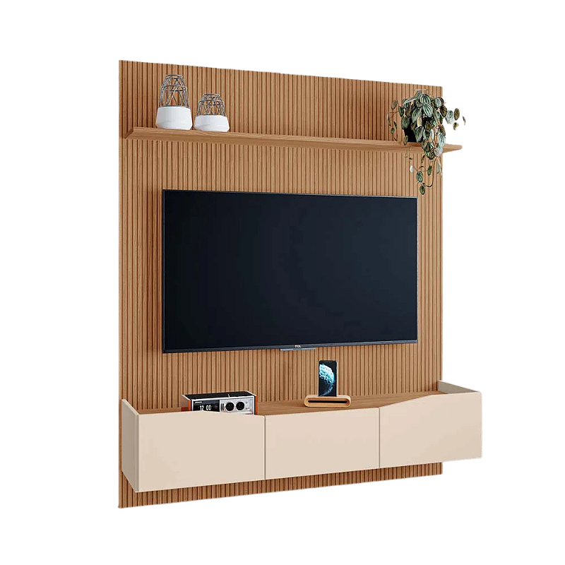 PAINEL LUCIANA P/TV ATÉ 55'' RIPPAS  / OFF WHITE