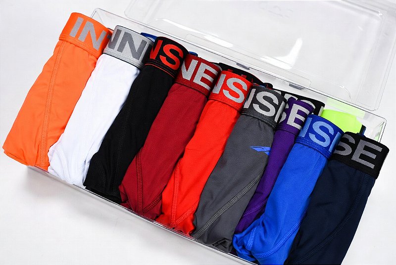 KIT 10 Cuecas Boxer Masculina Algodão 92% com Elastano + Forro 100% Algodão (Cores Variadas)