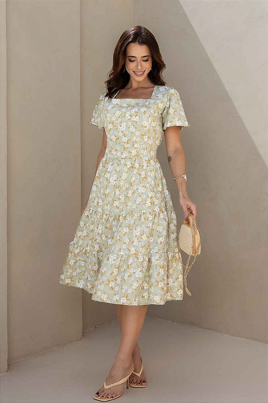 Vestido Jade Midi Três Marias em Viscolinho