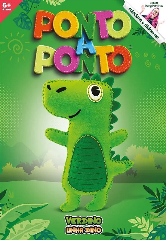 BONECO DE FELTRO COLEÇÃO PONTO A PONTO LINHA DINO MODELO - VERDINO ...