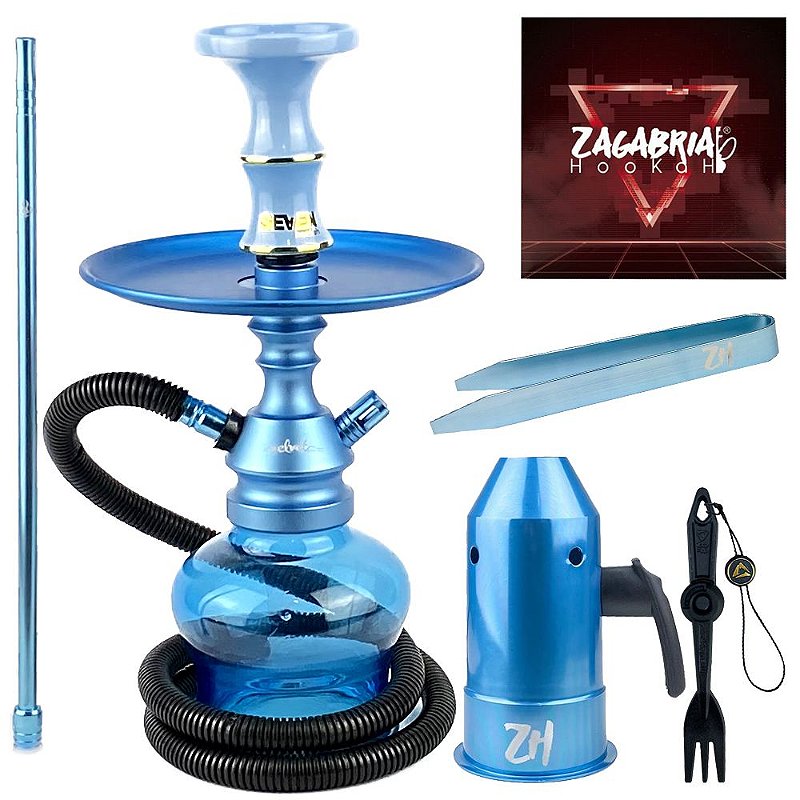 Kit Narguile Completo Anubis Little Monster Velvet - Azul Claro