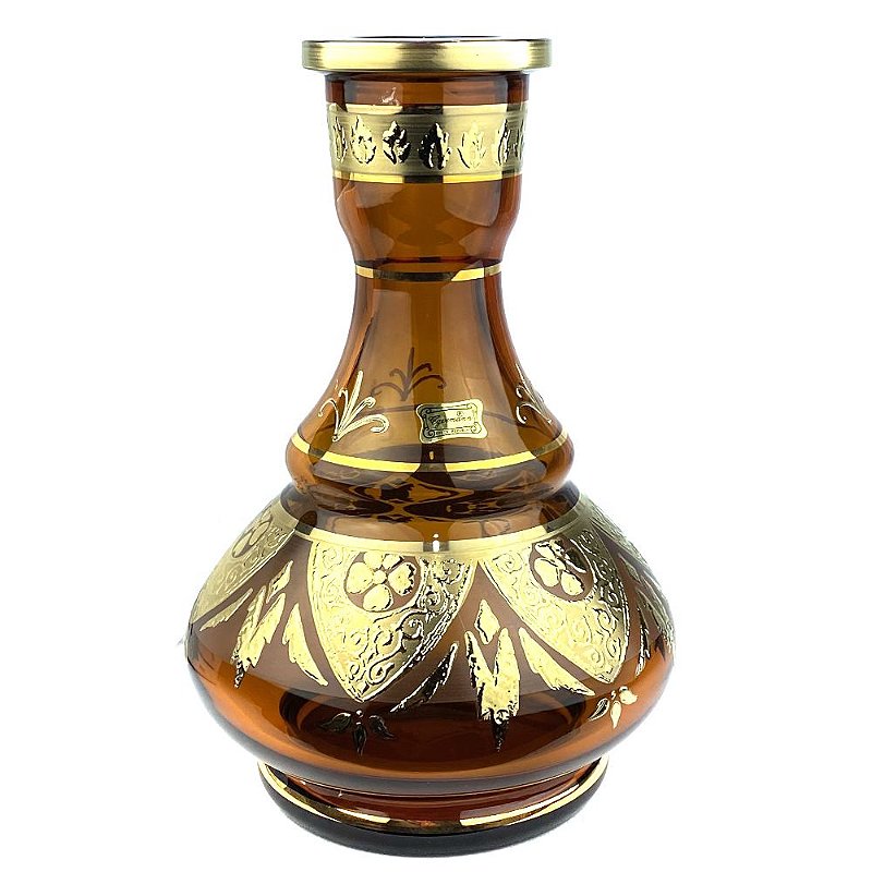 Vaso Bohemian Egermann Vulkan Shiny Owl 26cm - Ambar - Zagabria