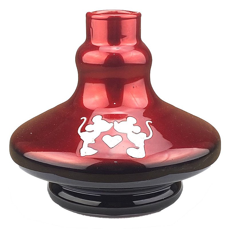 Vaso ZH Mini New Aladim Personagens - Mickey e Minnie Vermelho