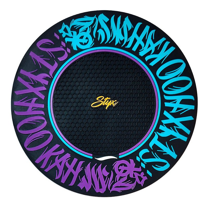 Tapete De Silicone Styx Fireproof Preto - Roxo/Tifany - Zagabria