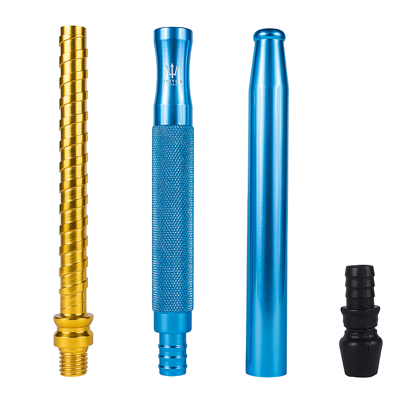 Piteira Triton X Handle - Azul/Dourado - Zagabria Hookah