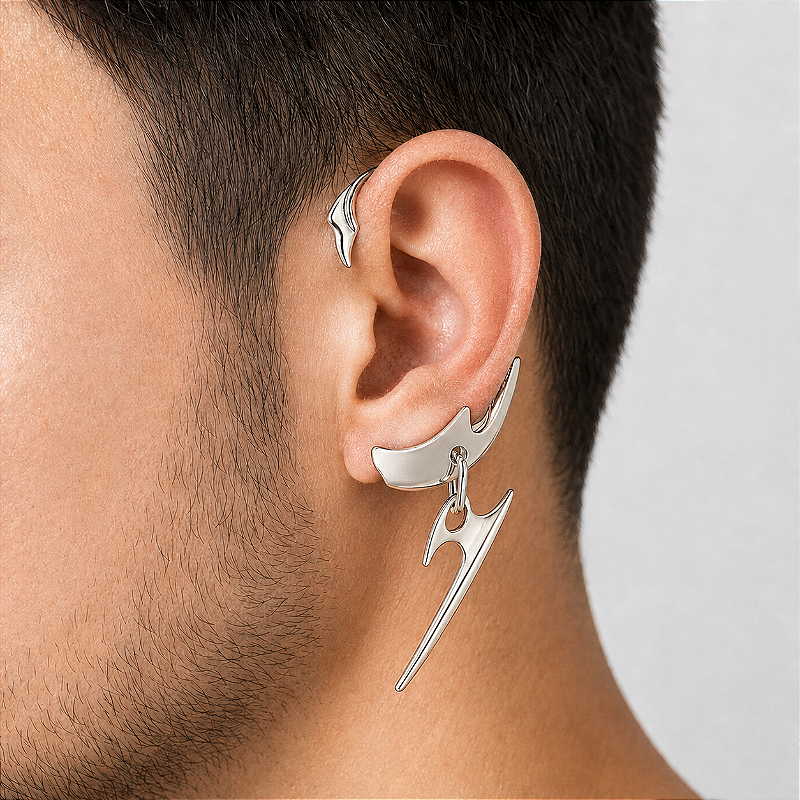 Ear Cuff Apocalipse Prateado - 1 Peça (Não é o PAR) - CODE Brincos