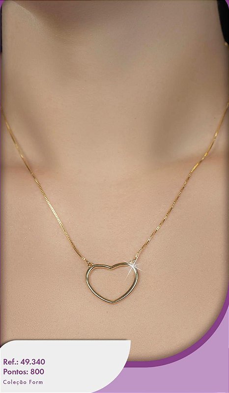 Colar dourado com Pingente de Coração