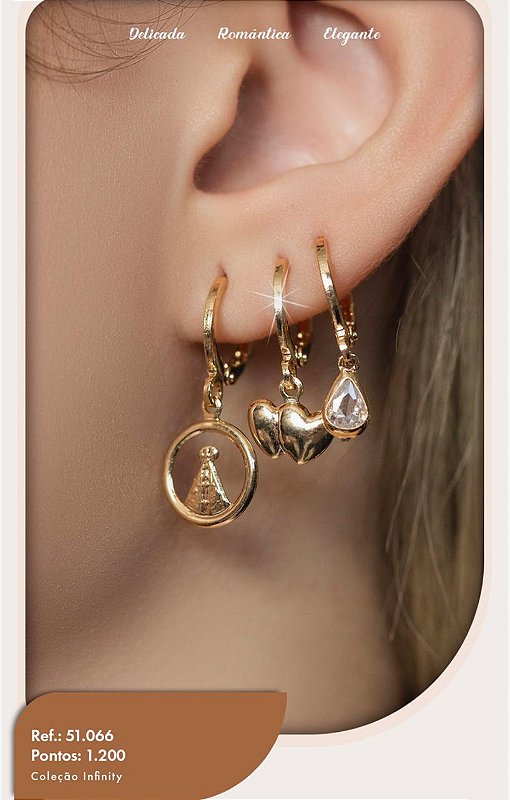 DUPLICADO - Trio de brincos Semijoias banhadas