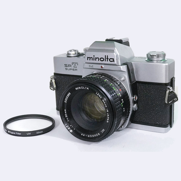 Câmera de Filme Minolta SRT Super SLR MC Rokkor-PF 50mm F/1.1.7