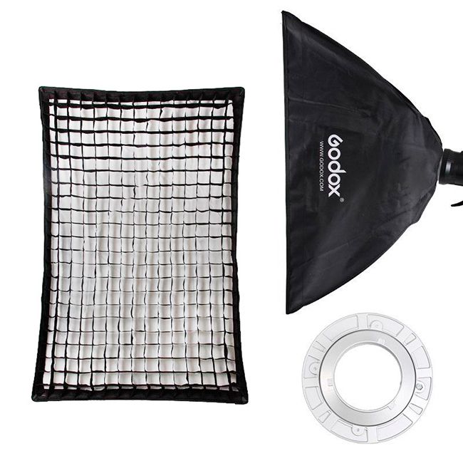 Softbox Godox 80x120 Cm Avec Monture Bowens - Pour Flash Studio, Portrait Et Produit - Fournie Avec Sac De Transport