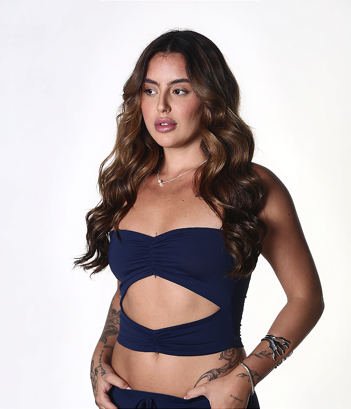 Cropped Paris Azul Marinho