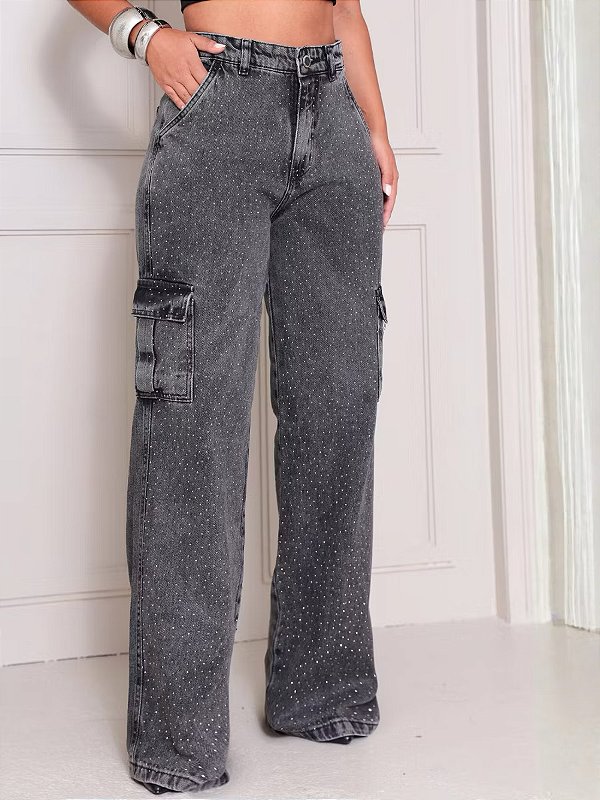 Calça Cargo Strass