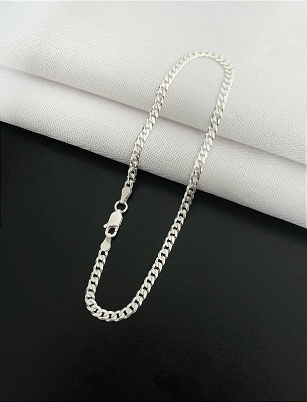 PULSEIRA MASCULINA ELOS GRUMET 3MM EM PRATA 925