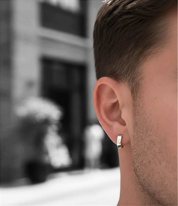 BRINCO ARGOLA LISA 3MM MASCULINO EM PRATA 925