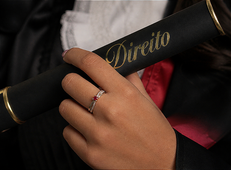 Anel de Formatura Direito em Prata 925