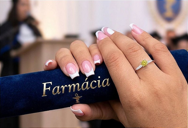 Anel de Formatura Farmácia em Prata 925
