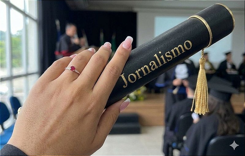 Anel de Formatura Jornalismo em Prata 925