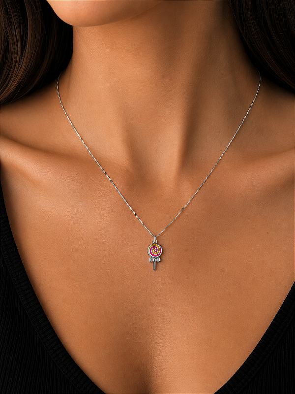 COLAR PIRULITO FEMININO EM PRATA 925