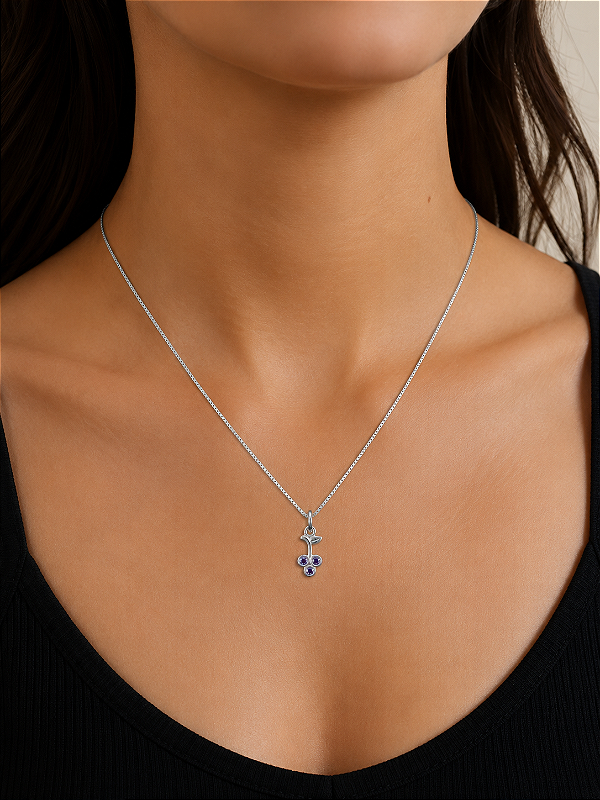 COLAR CACHO DE UVA FEMININO EM PRATA 925