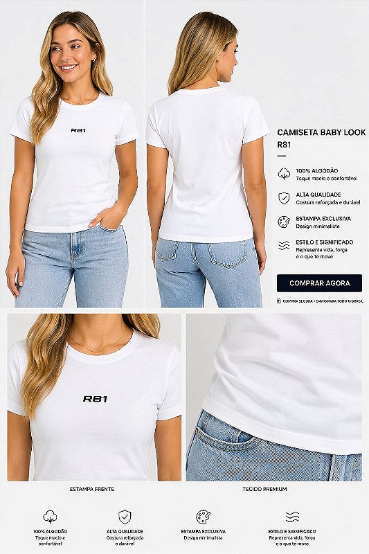 Camiseta Baby look Feminina R81