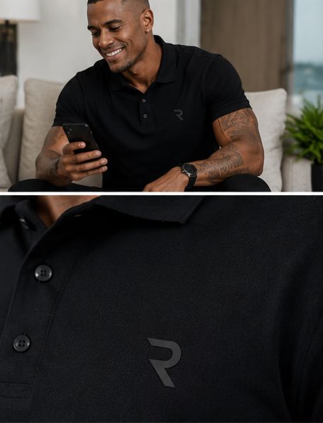 Camisa Polo R81 Brasil Preta Casual Confortável