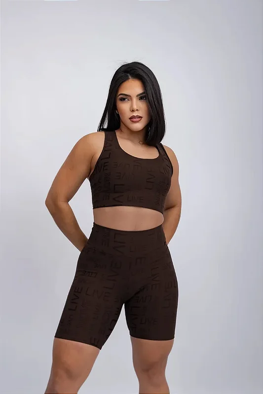 Short Ciclista (Tecido Jacquard Letrinha)