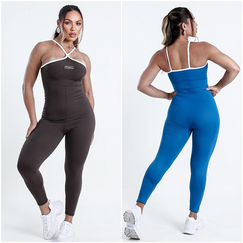 Macacão Fitness Feminino Modelador Premium alça fina