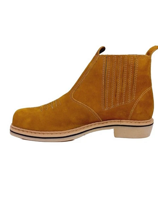 Botina masculina Gicalce couro nobuck cor mostarda