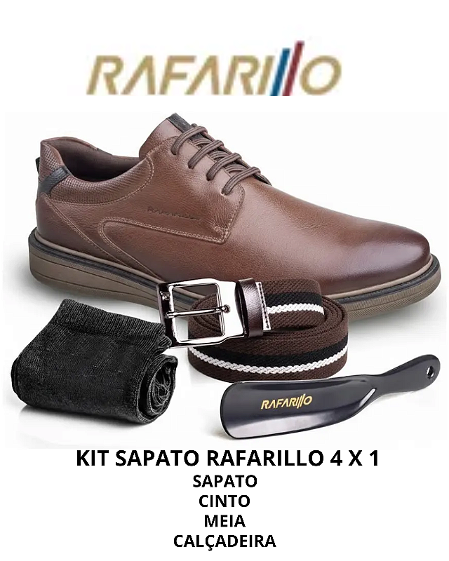 Kit 4 Em 1 Sapato Rafarillo Masculino Casual Couro Clássico